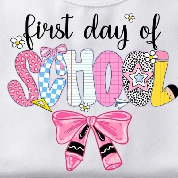 Coquette First Day Of School Tee, Back To School Tee - Picture 2 of 3